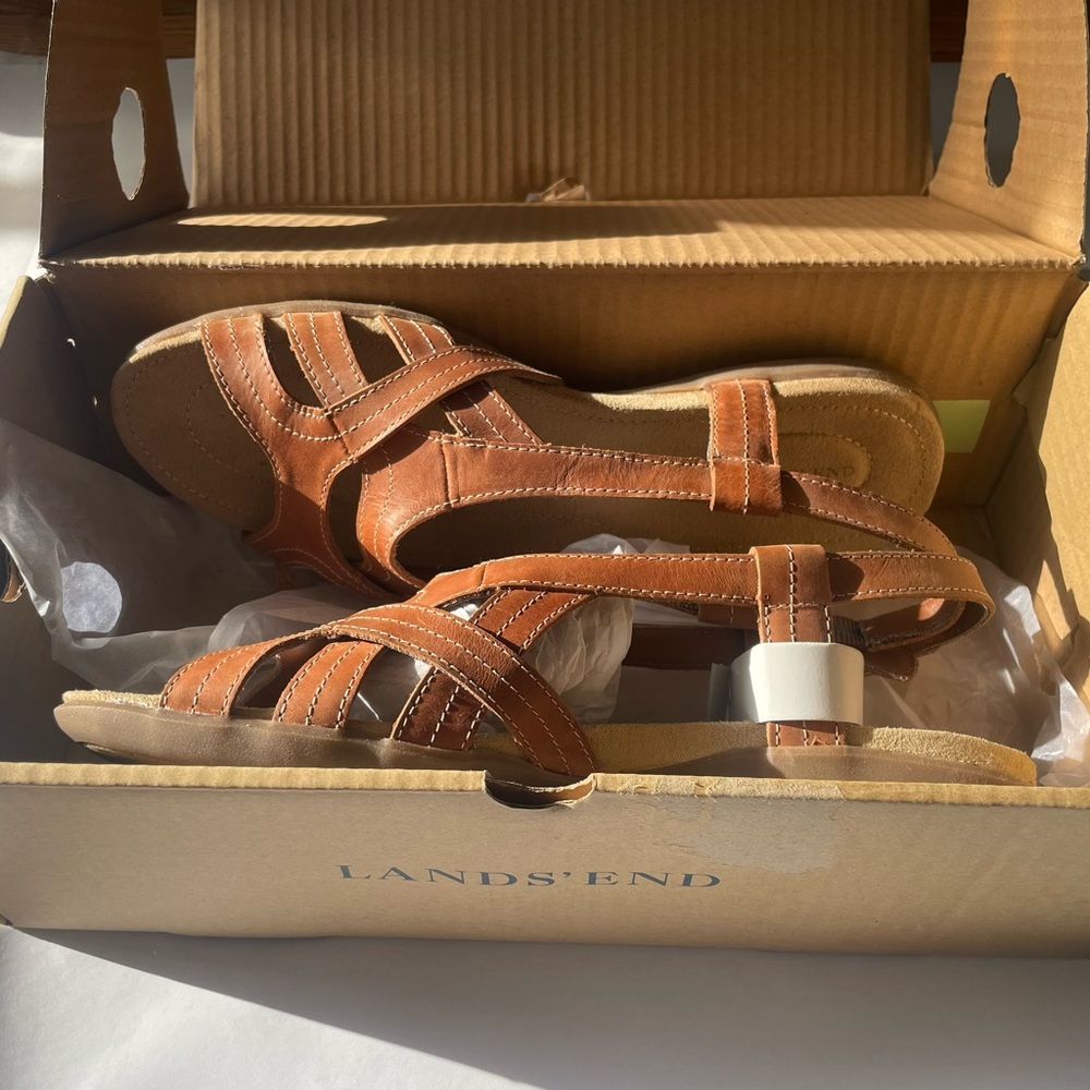 NWT Land's End Brown Sandals